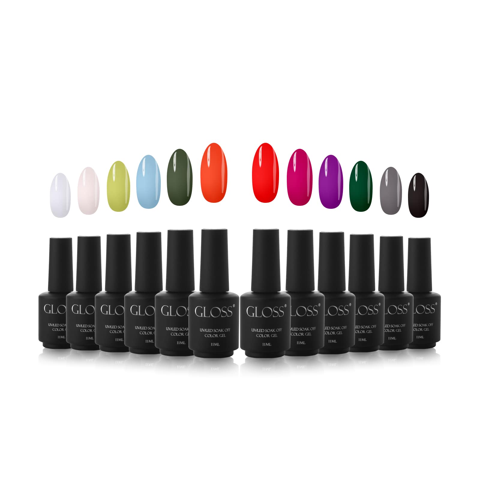 GLOSS Color gel set "Basic Style", 12 pcs (11 ml)